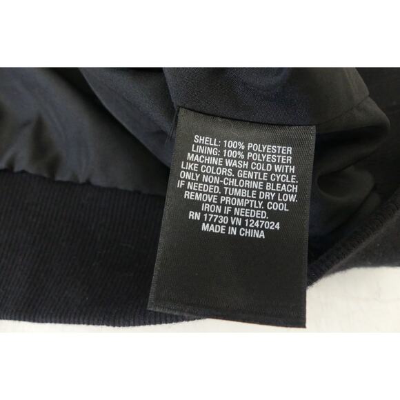 Woman's Floral Lightweight Jacket XXL Zip-Up Satin Bomber Style Cuffed Waist Y2K - Picture 7 of 8